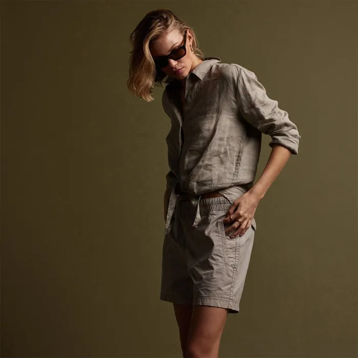 Women Shirting James Perse Lightweight Linen Shirt Silt Pigment