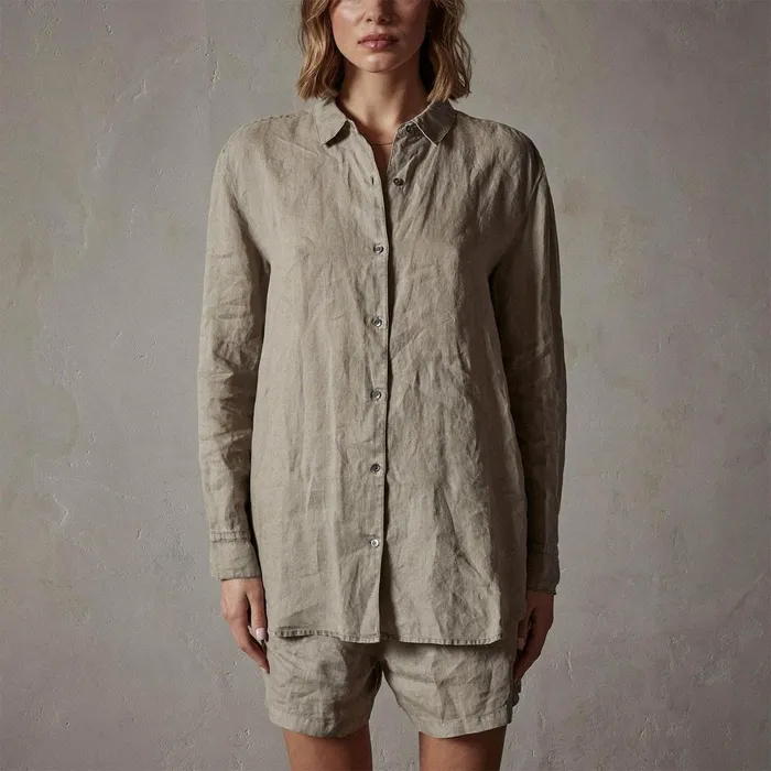 Women Shirting James Perse Lightweight Linen Shirt Silt Pigment