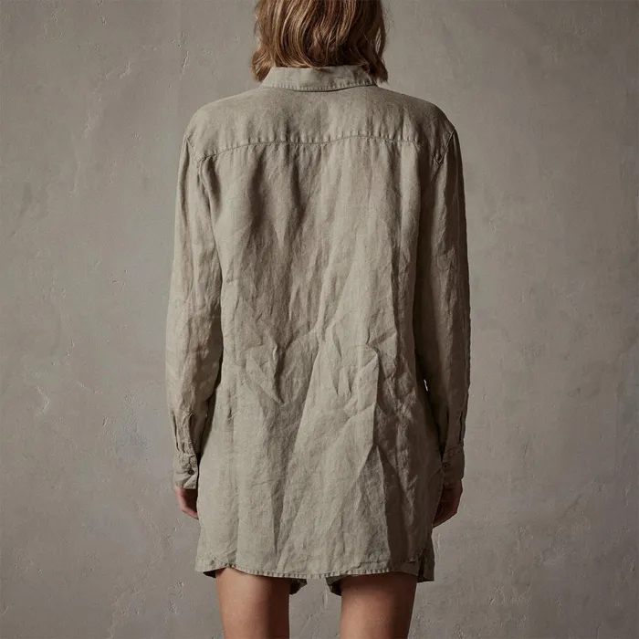 Women Shirting James Perse Lightweight Linen Shirt Silt Pigment