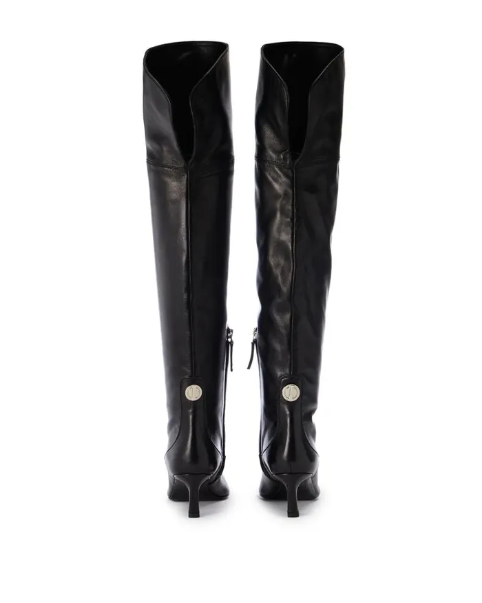 Women Shoes Iceberg Black Leather Thighhigh Boots Women Shoes Iceberg Black Leather Thighhigh Boots