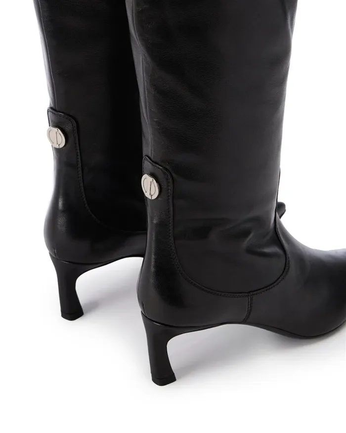 Women Shoes Iceberg Black Leather Thighhigh Boots Women Shoes Iceberg Black Leather Thighhigh Boots
