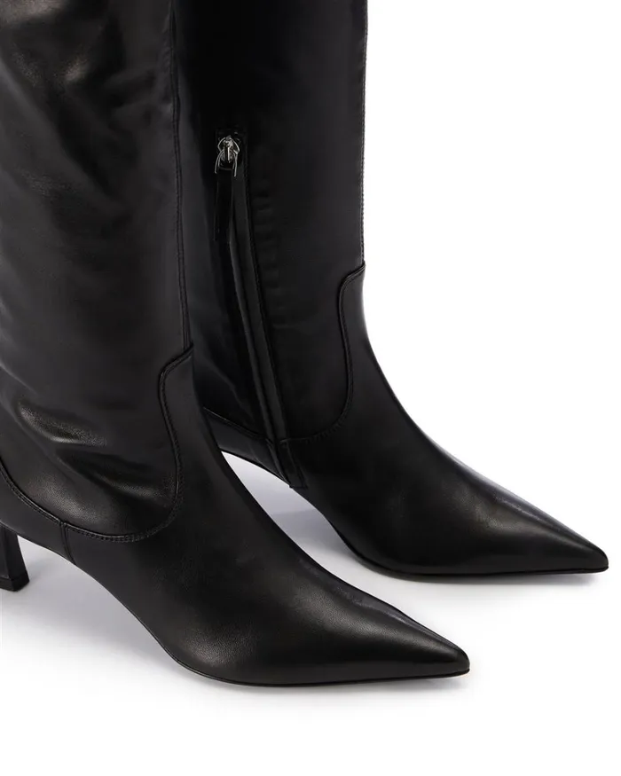 Women Shoes Iceberg Black Leather Thighhigh Boots Women Shoes Iceberg Black Leather Thighhigh Boots