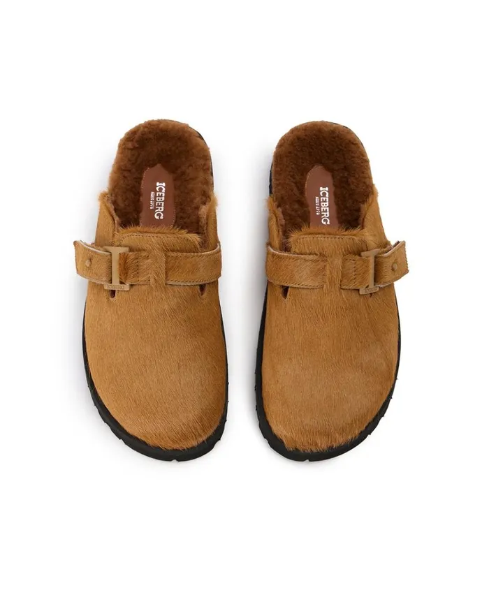 Women Shoes Iceberg Pony Leather Mule With Iceberg Monogram Buckle Women Shoes Iceberg Pony Leather Mule With Iceberg Monogram Buckle