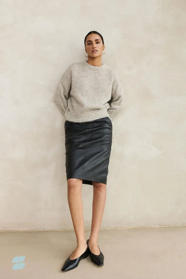 Women Skirts Bybar Basic Leather Skirt Black