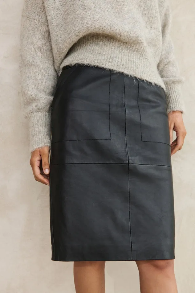 Women Skirts Bybar Basic Leather Skirt Black