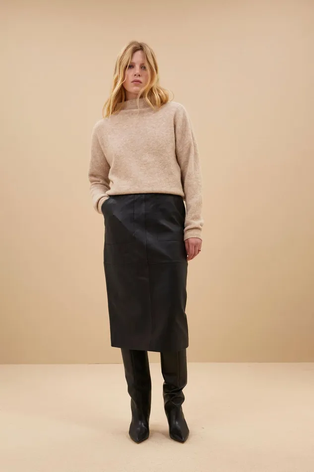 Women Skirts Bybar Frenkie Leather Skirt Black