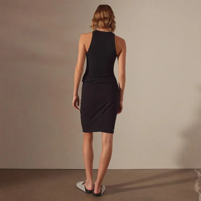 Women Skirts James Perse Recycled Brushed Jersey Ruched Skirt Black