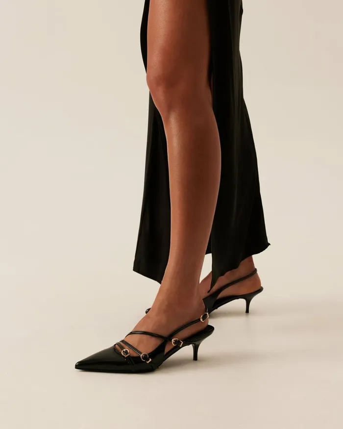 Women Stiletto Heels Billini JEANI 8211 BLACK PATENT