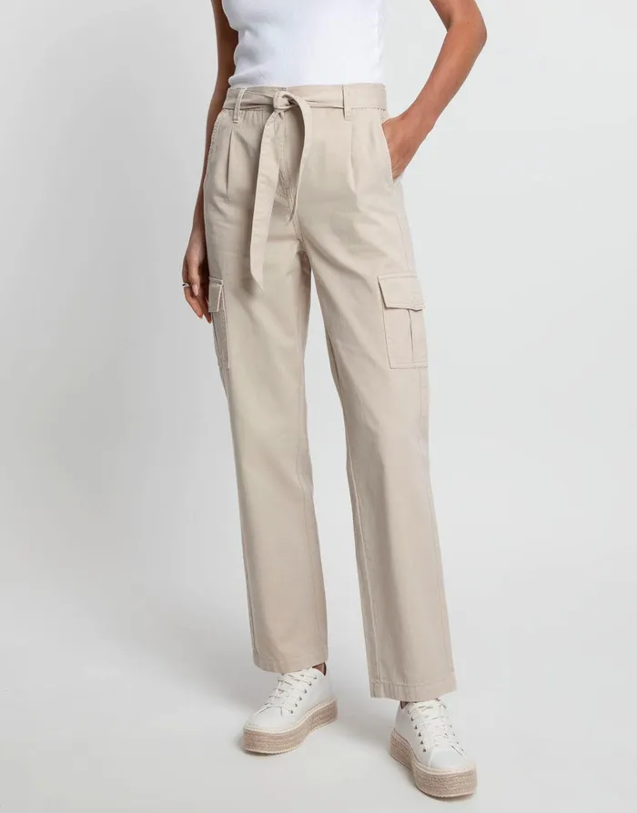 Women Stone Straight Leg Cargo Trousers Stone Threadbare Trousers Women Stone Straight Leg Cargo Trousers Stone Threadbare Trousers