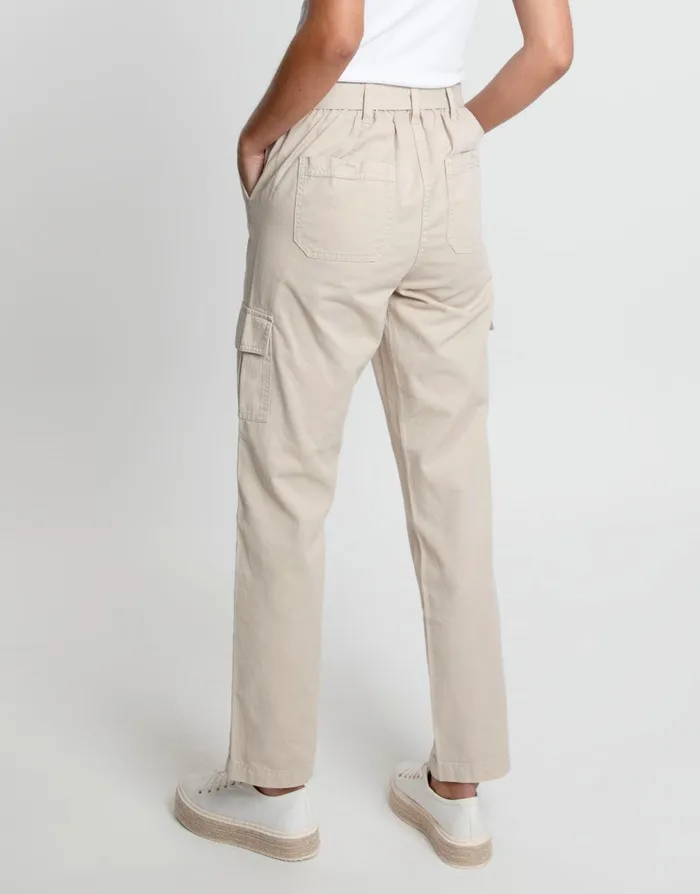 Women Stone Straight Leg Cargo Trousers Stone Threadbare Trousers Women Stone Straight Leg Cargo Trousers Stone Threadbare Trousers