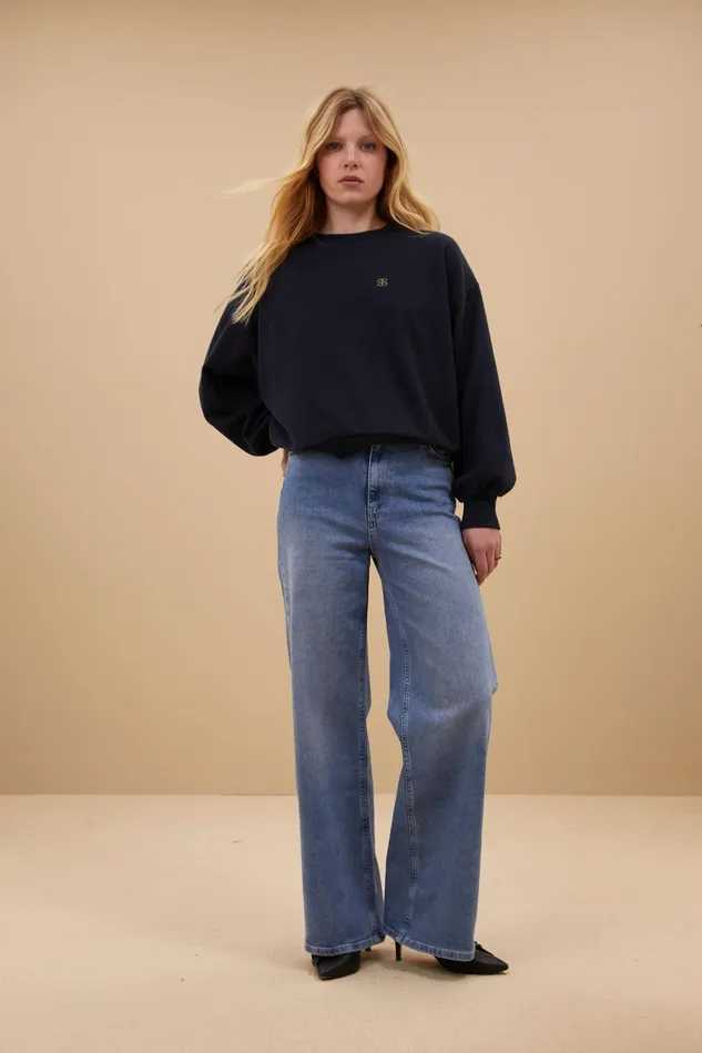 Women Sweaters Bybar Bibi Lucky Curve Sweater Midnight Women Sweaters Bybar Bibi Lucky Curve Sweater Midnight