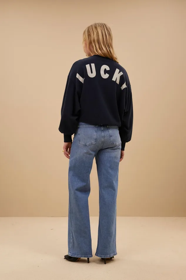 Women Sweaters Bybar Bibi Lucky Curve Sweater Midnight Women Sweaters Bybar Bibi Lucky Curve Sweater Midnight