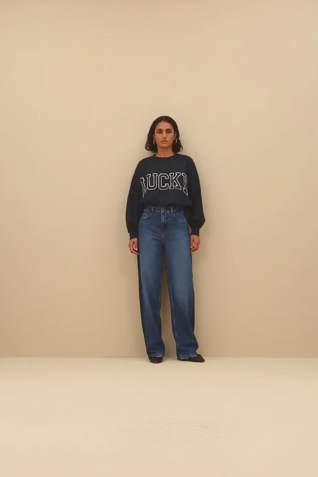 Women Sweaters Bybar Bibi Patchwork Sweater Midnight