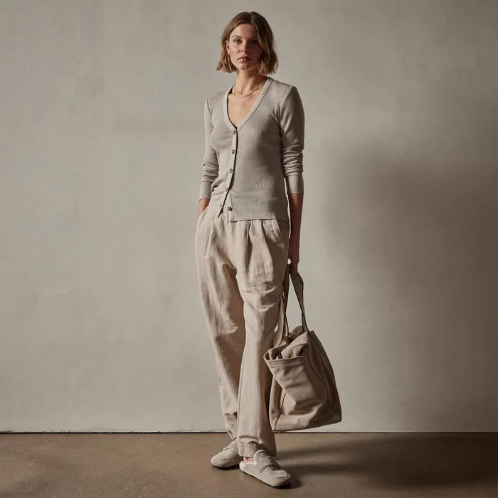 Women Sweaters James Perse Cotton Cashmere Rib Cardigan Toast