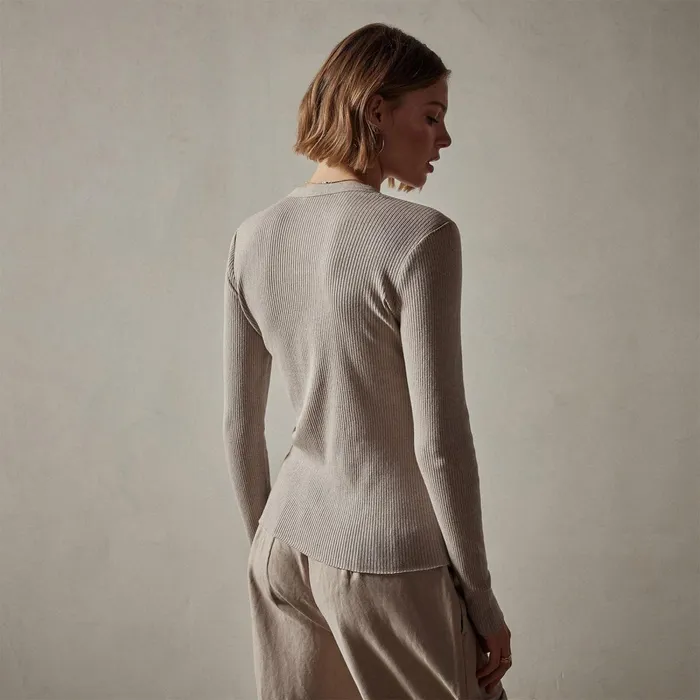 Women Sweaters James Perse Cotton Cashmere Rib Cardigan Toast