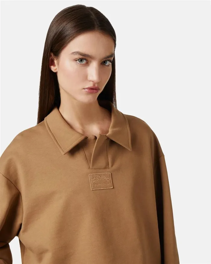Women SWEATSHIRTS Iceberg Cropped Fit Polo Neck Sweatshirt Women SWEATSHIRTS Iceberg Cropped Fit Polo Neck Sweatshirt