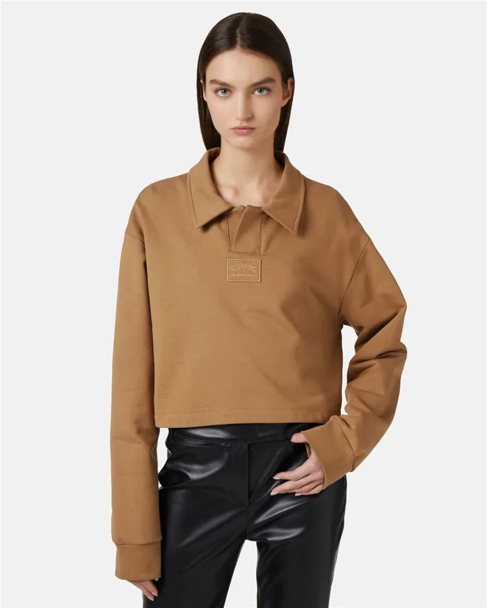 Women SWEATSHIRTS Iceberg Cropped Fit Polo Neck Sweatshirt Women SWEATSHIRTS Iceberg Cropped Fit Polo Neck Sweatshirt