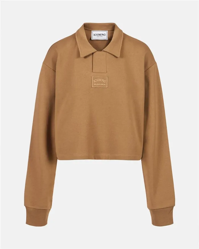 Women SWEATSHIRTS Iceberg Cropped Fit Polo Neck Sweatshirt Women SWEATSHIRTS Iceberg Cropped Fit Polo Neck Sweatshirt
