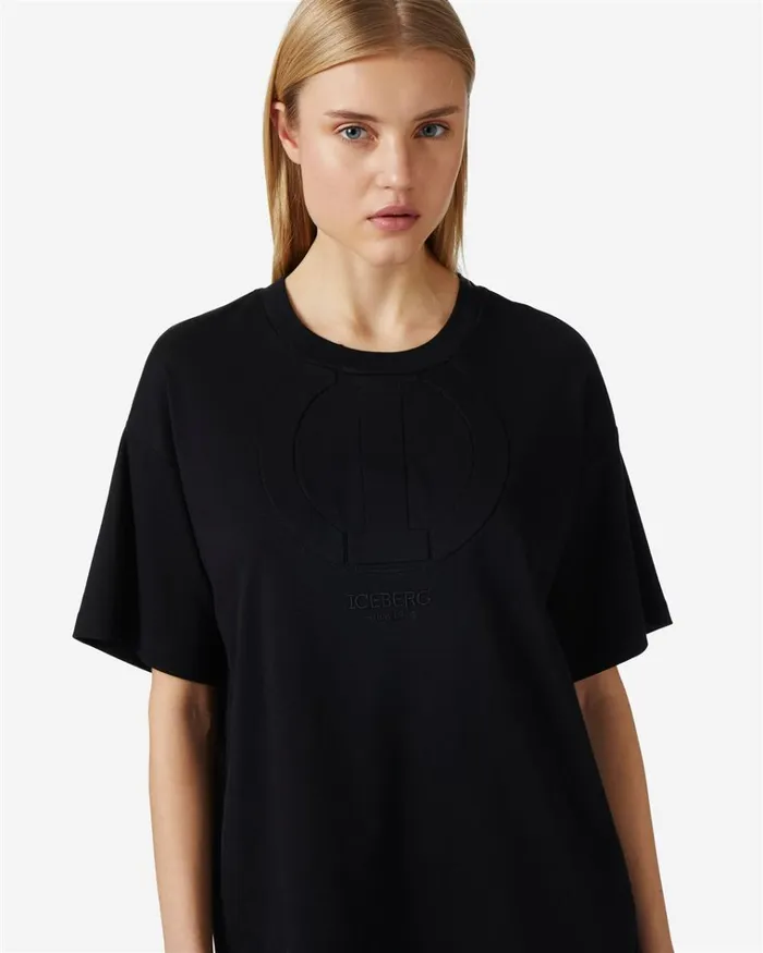 Women TSHIRTS AND TOPS Iceberg Tshirt With Iceberg Monogram Women TSHIRTS AND TOPS Iceberg Tshirt With Iceberg Monogram