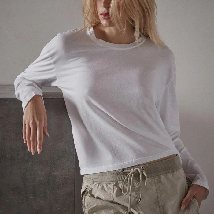 Women TShirts James Perse Vintage Boxy Tee White