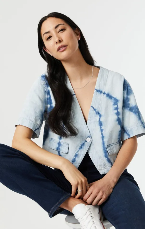 Women Tie Dye Shirt In Indigo Mavi Jeans Shirts Women Tie Dye Shirt In Indigo Mavi Jeans Shirts