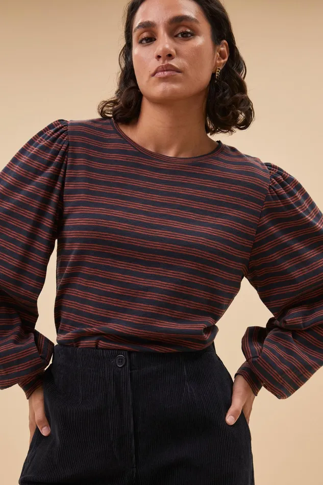Women Tops and Shirts Bybar Made Irregular Stripe Top Midnight Women Tops and Shirts Bybar Made Irregular Stripe Top Midnight