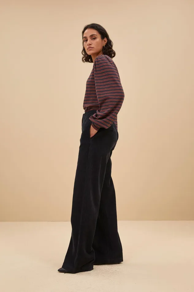 Women Tops and Shirts Bybar Made Irregular Stripe Top Midnight Women Tops and Shirts Bybar Made Irregular Stripe Top Midnight