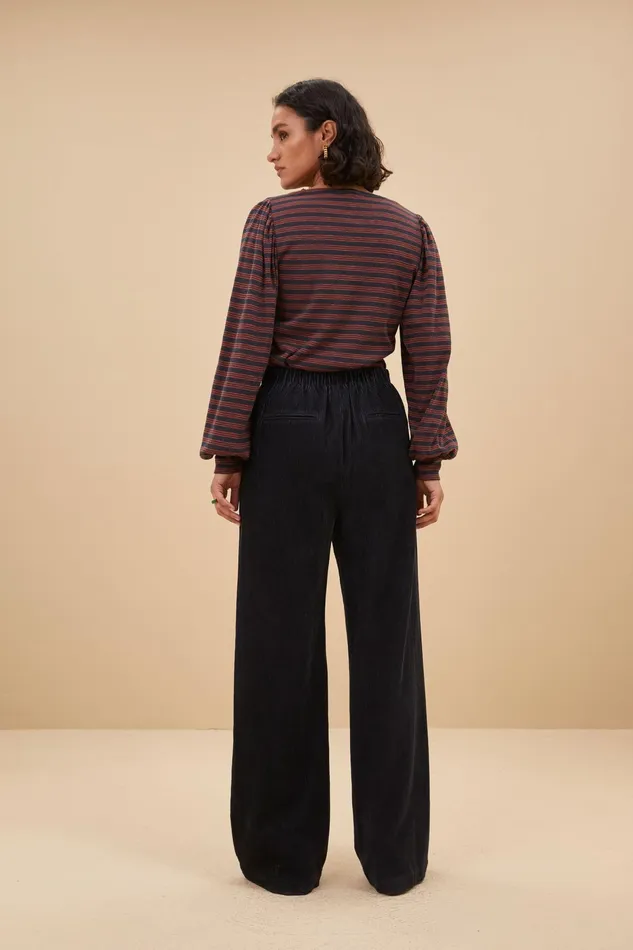 Women Tops and Shirts Bybar Made Irregular Stripe Top Midnight Women Tops and Shirts Bybar Made Irregular Stripe Top Midnight
