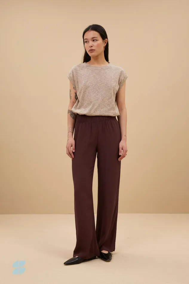 Women Tops and Shirts Bybar Tobi Thin Stripe Top Pecan Women Tops and Shirts Bybar Tobi Thin Stripe Top Pecan