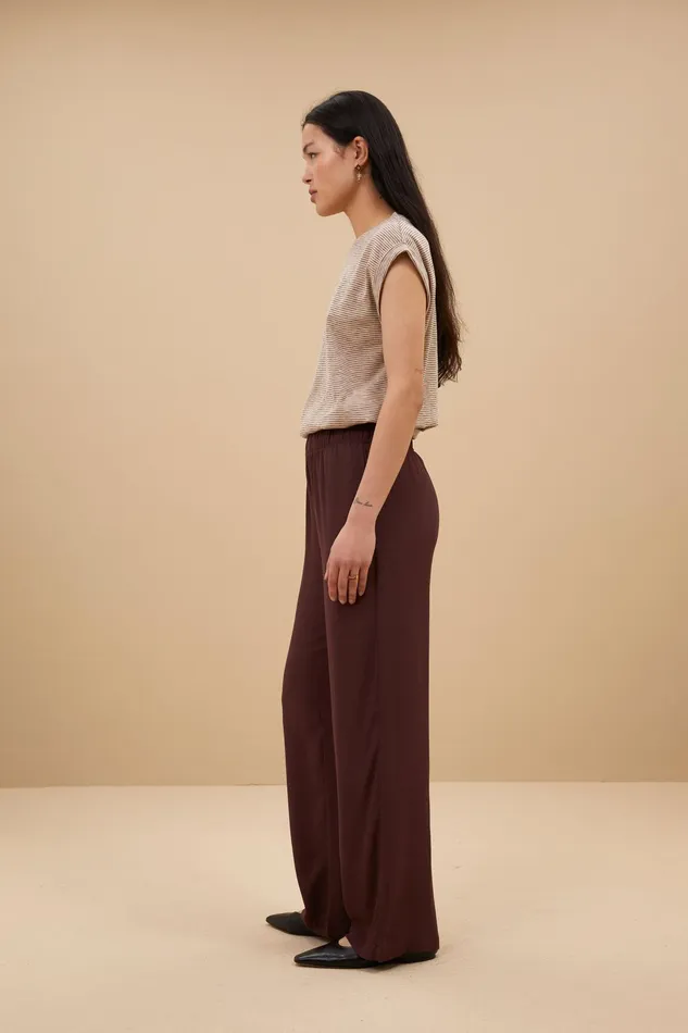 Women Tops and Shirts Bybar Tobi Thin Stripe Top Pecan Women Tops and Shirts Bybar Tobi Thin Stripe Top Pecan