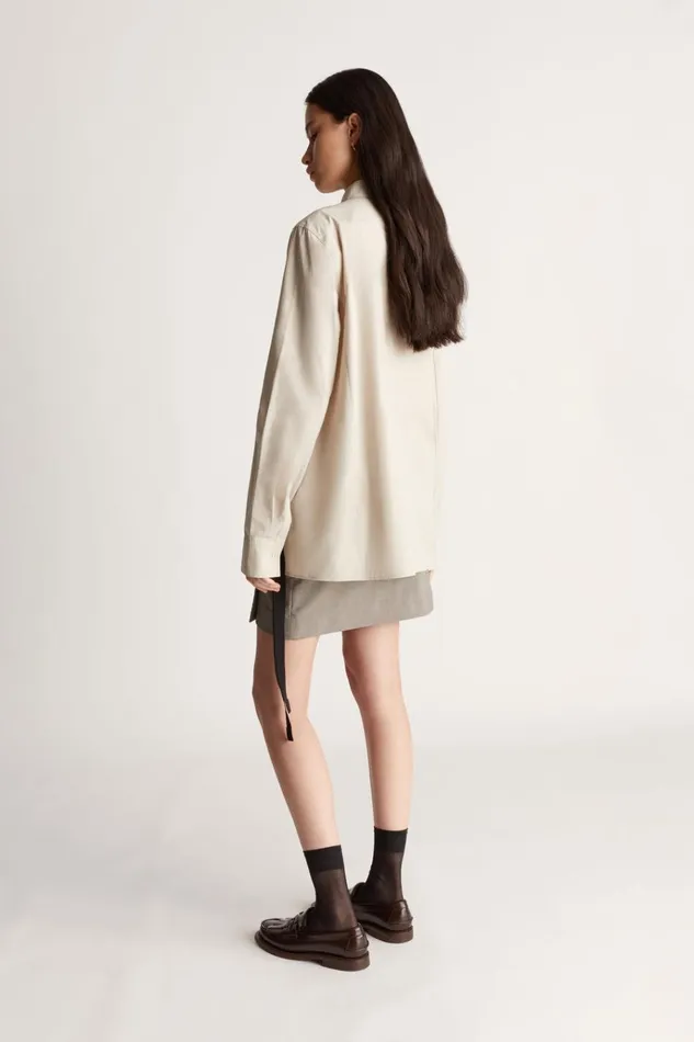 Women Tops And Shirts Lee Mathews Harriet Tailored Shirt Straw