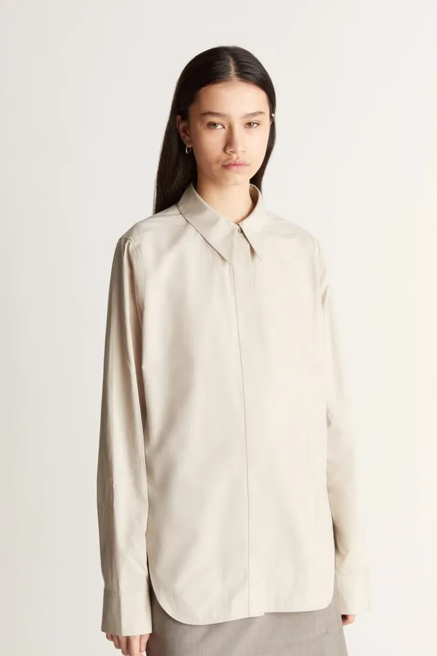 Women Tops And Shirts Lee Mathews Harriet Tailored Shirt Straw