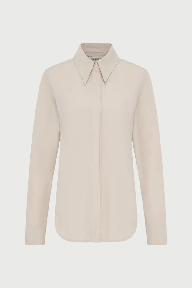 Women Tops And Shirts Lee Mathews Harriet Tailored Shirt Straw