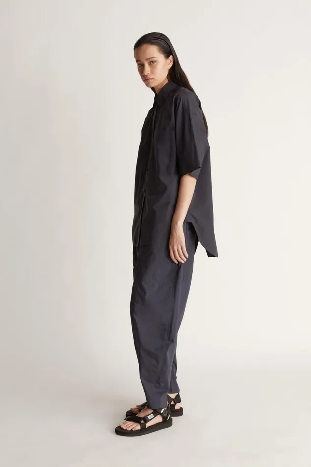 Women Tops And Shirts Lee Mathews LM Poplin SS Shirt Navy