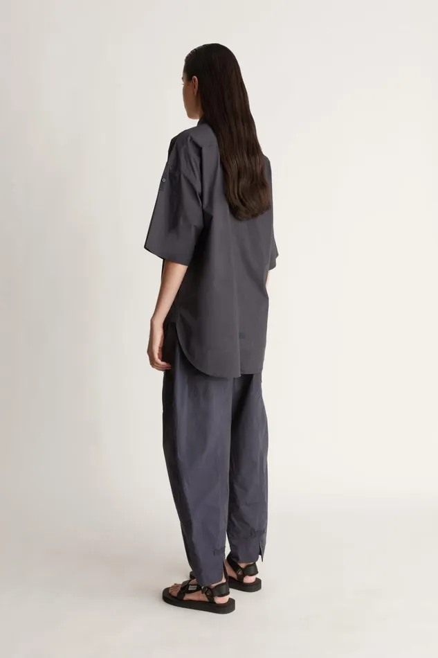 Women Tops And Shirts Lee Mathews LM Poplin SS Shirt Navy