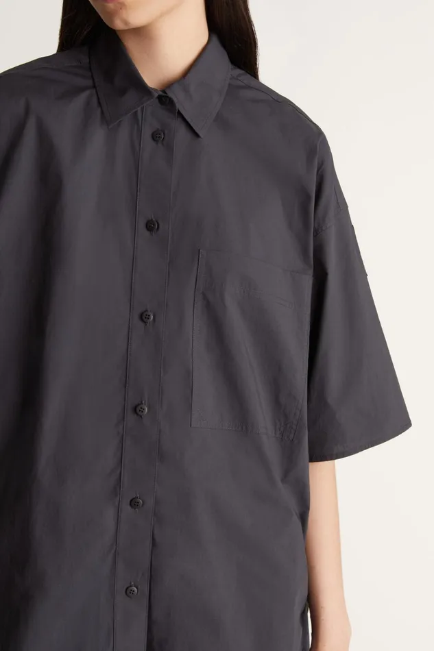 Women Tops And Shirts Lee Mathews LM Poplin SS Shirt Navy