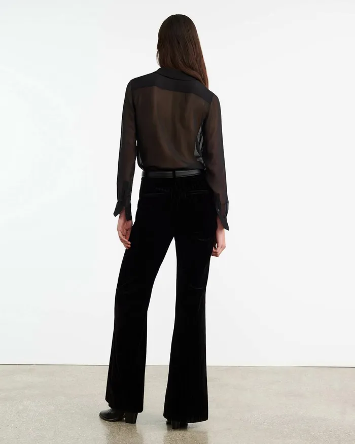 Women Tops Nili Lotan GAIA SILK SHIRT Black