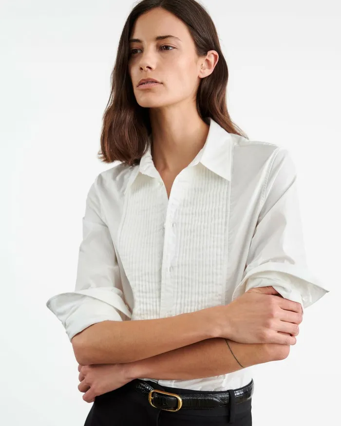 Women Tops Nili Lotan JARED SHIRT White