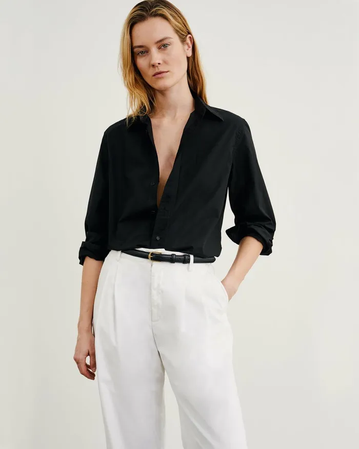 Women Tops Nili Lotan RAPHAEL SHIRT Black