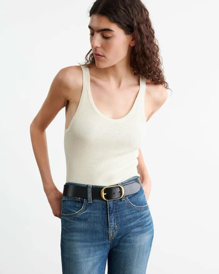 Women Tops Nili Lotan SELAH SILK KNIT TANK Ivory