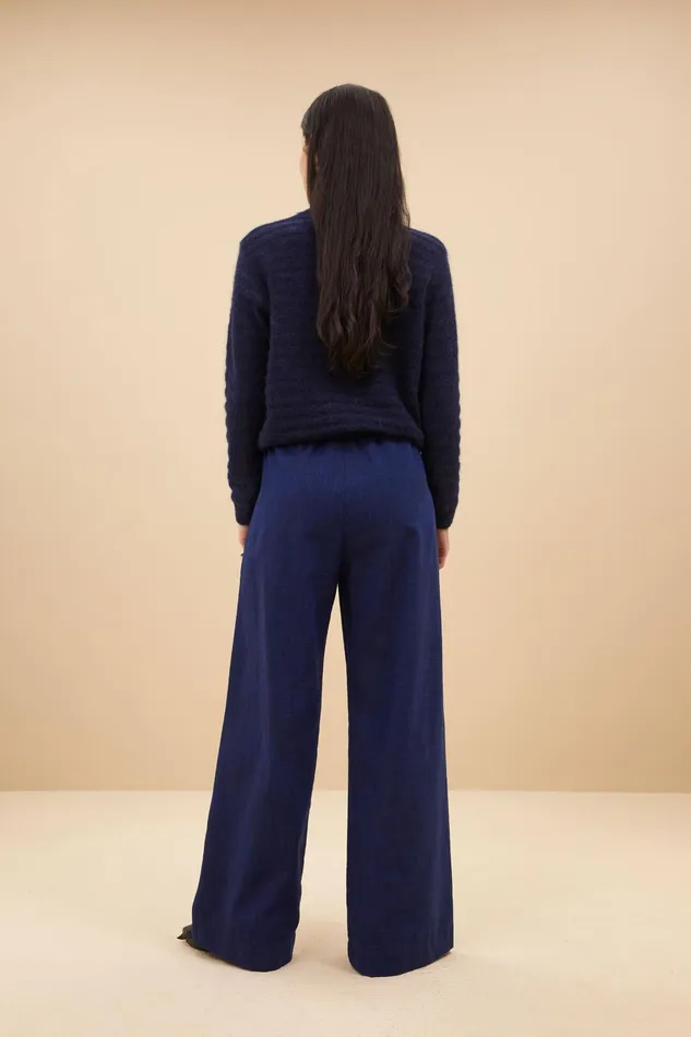 Women Trousers Bybar Benji Twill Pants Kingsblue