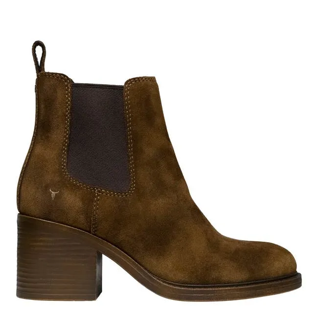 Women Varsity Tan Suede Boots Windsor Smith Boots