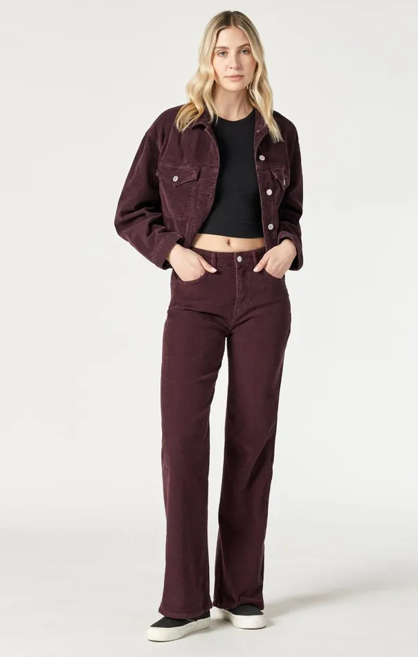 Women Victoria Wide Leg In Mahogany Cord Mavi Jeans Pants