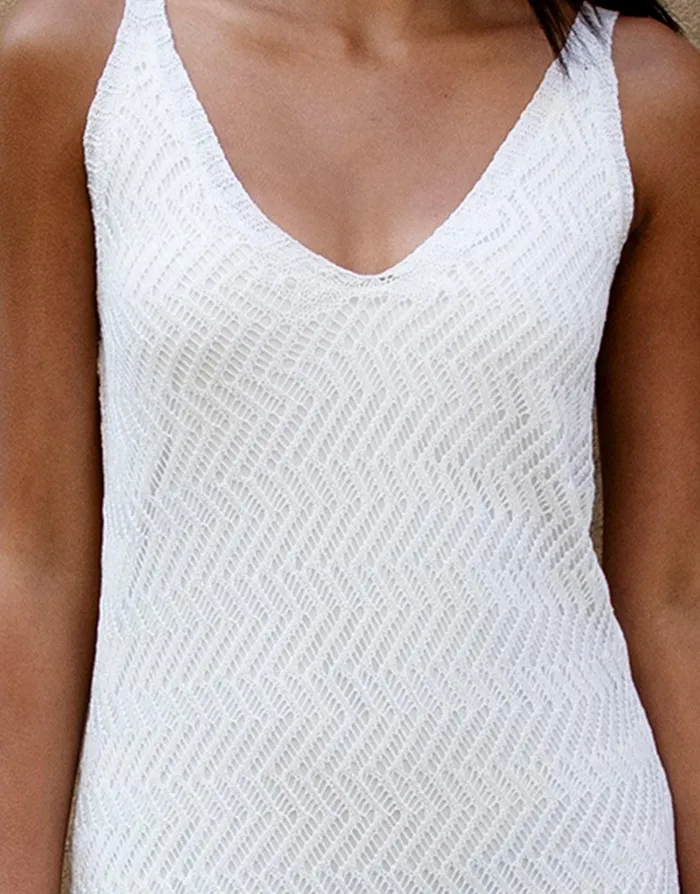 Women White Crochet Midi Dress White Threadbare Knitwear Women White Crochet Midi Dress White Threadbare Knitwear