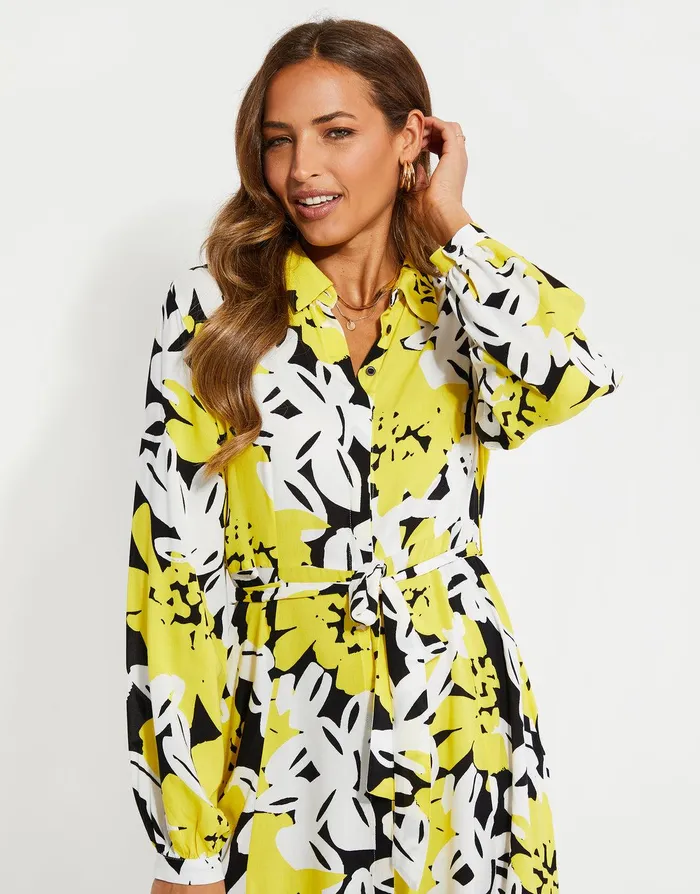 Women Yellow Floral Print Dress Yellow Threadbare Dresses Women Yellow Floral Print Dress Yellow Threadbare Dresses