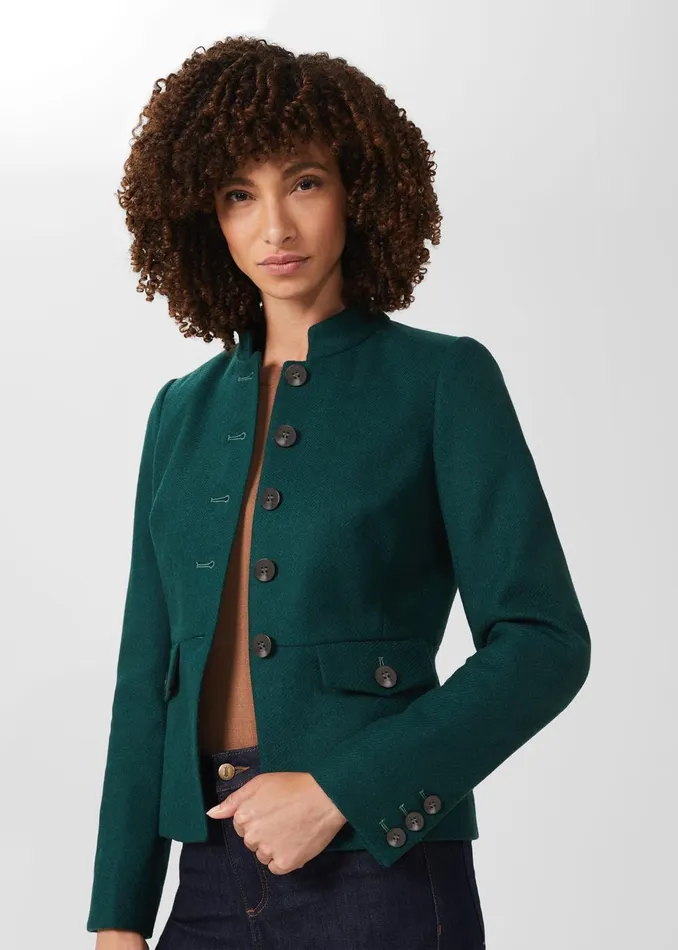 Womens Adrianna Wool Jacket Dark Ivy Green Hobbs Coats and Jackets Online