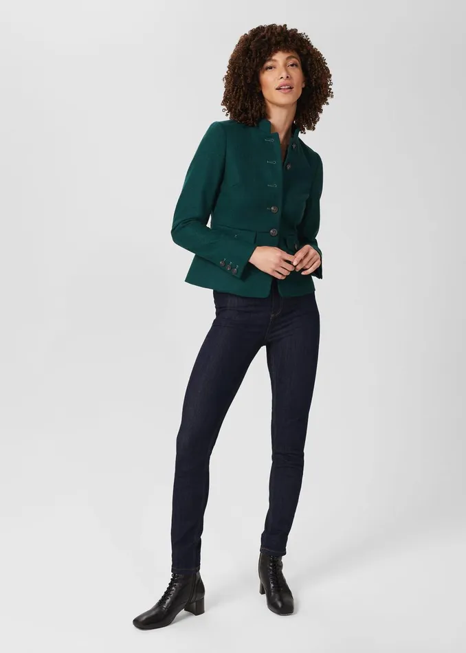 Womens Adrianna Wool Jacket Dark Ivy Green Hobbs Coats and Jackets Online