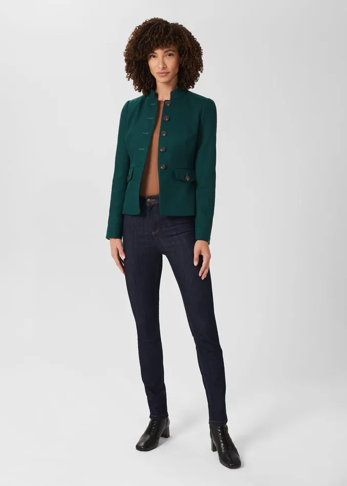 Womens Adrianna Wool Jacket Dark Ivy Green Hobbs Coats and Jackets Online
