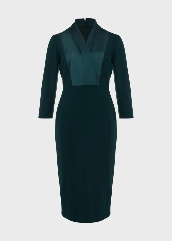 Womens Alisa 34 Sleeve ALine Dress Dark Green Hobbs Dresses Gift Ideas