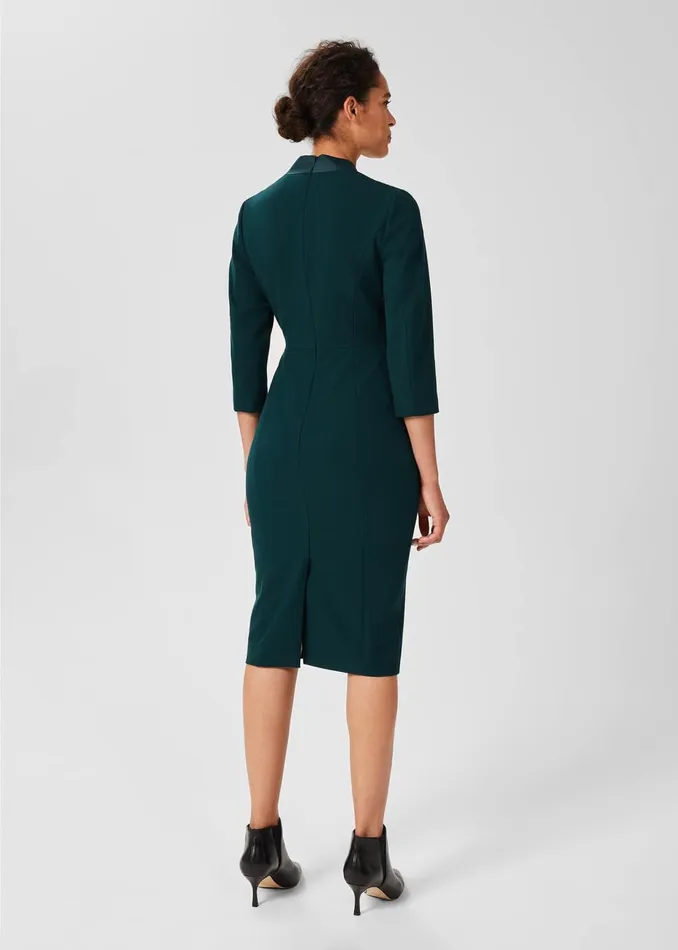 Womens Alisa 34 Sleeve ALine Dress Dark Green Hobbs Dresses Gift Ideas